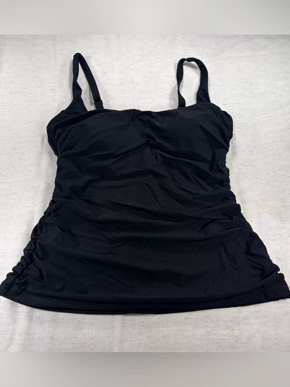 Athelta Black Ruched Tankini Top